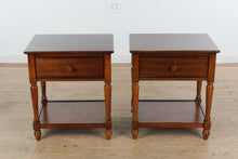 Load image into Gallery viewer, Pair of Pier 1 Wooden End Tables with Drawer & Lower Shelf