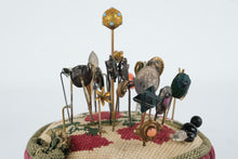 Load image into Gallery viewer, Antique Pin Cushion Under Glass Dome Sewing Pins Victorian Style Display