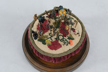Load image into Gallery viewer, Antique Pin Cushion Under Glass Dome Sewing Pins Victorian Style Display