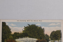 Load image into Gallery viewer, Vintage Canoeing, Belle Isle, MI Postcard