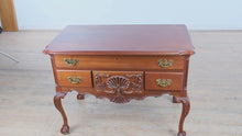 Load and play video in Gallery viewer, Mahogany Lowboy Dresser with Ball & Claw Feet – Chippendale Style