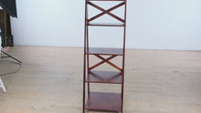 Load and play video in Gallery viewer, Ladder-Style Wooden Shelf with X-Back Design