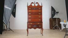 Load and play video in Gallery viewer, Mahogany Philadelphia Style Tall Boy Dresser