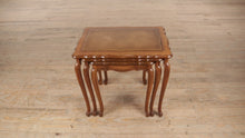 Load and play video in Gallery viewer, Set of 3 Nesting Tables with Leather Tops