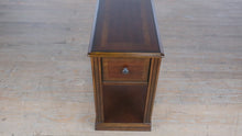 Load and play video in Gallery viewer, Slender Cherry-Finish Side Table with Drawer