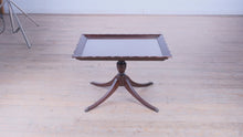 Load and play video in Gallery viewer, Duncan Phyfe Style Pedestal Tray Top Side Table – Removable Glass