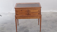 Load and play video in Gallery viewer, Rare Slant Top Oak Spool Desk