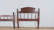 Load and play video in Gallery viewer, Antique Jenny Lind Twin Bed with New Metal Rails