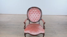 Load and play video in Gallery viewer, Victorian Parlor Arm Chair with Tufted Back