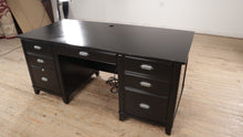 Load and play video in Gallery viewer, Black Haverty&#39;s Executive Desk with Front Bookcases
