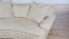 Load and play video in Gallery viewer, Elegant Curved Front Sofa with Jacquard Damask Upholstery – 84” Wide