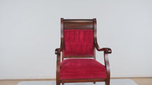 Load and play video in Gallery viewer, Red Velvet Victorian His Arm Chair