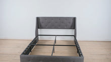 Load and play video in Gallery viewer, Dark Grey Queen Size Bed with Storage