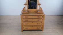 Load and play video in Gallery viewer, Antique Eastlake Victorian Dresser with Mirror and Glove Boxes