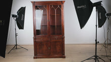 Load and play video in Gallery viewer, Jonathan Charles George III Gothic Mahogany Glazed Cabinet