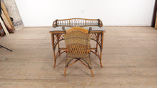 Load and play video in Gallery viewer, Rattan and Wicker Desk and Chair with Glass Top