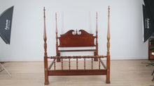 Load and play video in Gallery viewer, Lexington “Savannah Court” Cherry Queen Bed – Solid Wood Poster Bed, Traditional Style