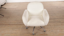 Load and play video in Gallery viewer, Imogen Ivory Upholstered Office Chair with Casters - Crate & Barrel