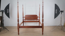 Load and play video in Gallery viewer, Queen Size Wheat and Spiral Carved Bed – Solid Wood