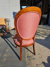 Load image into Gallery viewer, Victorian Parlor Chair with Carved Walnut Frame