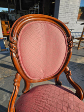 Load image into Gallery viewer, Victorian Parlor Chair with Carved Walnut Frame