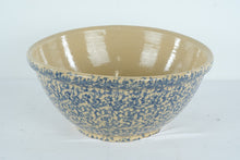 Load image into Gallery viewer, Robinson Ransbottom Blue Spongeware Mixing Bowl USA Stoneware 15.5 Inch