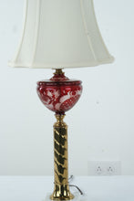 Load image into Gallery viewer, Pair of Ruby Red Bohemian Glass Lamps