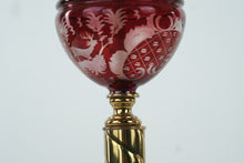 Load image into Gallery viewer, Pair of Ruby Red Bohemian Glass Lamps