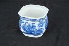 Load image into Gallery viewer, Bombay Blue & White Porcelain Planter Cachepot Floral Motif Decorative Vessel 5"