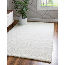 Load image into Gallery viewer, Unique Loom Solo Solid Shag Rug Snow White 3 x 5 Plush Shag Area Rug New Sealed