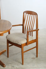 Load image into Gallery viewer, Vintage Solid Teak Mid Century Modern Dining Table and 6 Chair Set with 2 Leaves - Online Only