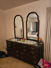 Load image into Gallery viewer, Ethan Allen Georgian Court Dresser with Dual Mirrors – 66” Wide