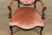 Load image into Gallery viewer, Victorian Parlor Arm Chair with Tufted Back