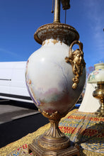 Load image into Gallery viewer, Stunning French Sevres Style Lamp with Hand Painted Scenes - Artist Signed