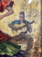 Load image into Gallery viewer, Vintage Framed Print of a Dancer and Guitar Player