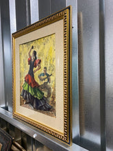 Load image into Gallery viewer, Vintage Framed Print of a Dancer and Guitar Player