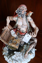 Load image into Gallery viewer, Tiziano Galli Italian Porcelain Pirate Sculpture Treasure Chest Figurine 14 Inch