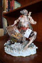 Load image into Gallery viewer, Tiziano Galli Italian Porcelain Pirate Sculpture Treasure Chest Figurine 14 Inch