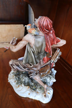 Load image into Gallery viewer, Tiziano Galli Italian Porcelain Pirate Sculpture Treasure Chest Figurine 14 Inch