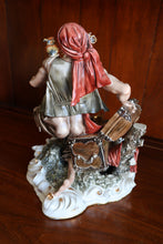 Load image into Gallery viewer, Tiziano Galli Italian Porcelain Pirate Sculpture Treasure Chest Figurine 14 Inch