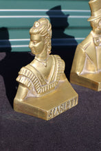 Load image into Gallery viewer, Vintage Cast Iron Gone With the Wind's Scarlett and Rhett Bookends