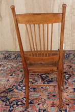 Load image into Gallery viewer, Antique Oak Chair with Cane Seat and Pressed Back