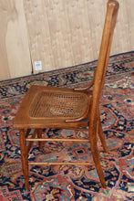 Load image into Gallery viewer, Antique Oak Chair with Cane Seat and Pressed Back