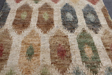 Load image into Gallery viewer, Handwoven Jute Rug – 64” x 100” – Multi-Color Tribal Motif