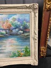 Load image into Gallery viewer, Gazebo on The Pond - Framed Oil on Canvas - 45" x 33"