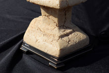 Load image into Gallery viewer, Carved Marble Flame Table Lamp with Shade Sculptural Stone Lamp 31 Inch