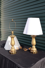 Load image into Gallery viewer, Vintage Gold Crackled Glass Lamps -Pair
