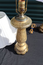 Load image into Gallery viewer, Vintage Gold Crackled Glass Lamps -Pair