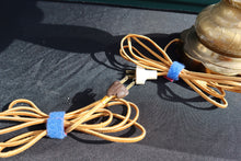 Load image into Gallery viewer, Vintage Gold Crackled Glass Lamps -Pair