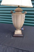 Load image into Gallery viewer, Pewter Feather Urn Lamp